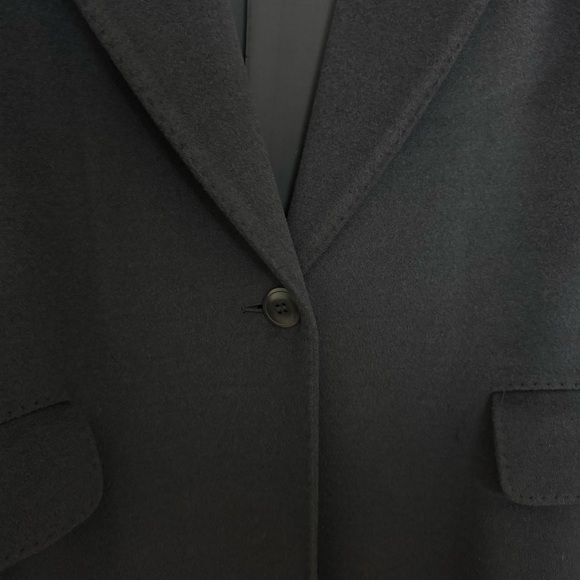 max mara dark gray floor length single button closure wool coat - Picture 6 of 16